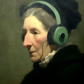 Whistler's Mother with Headphones Brilliant prints, limited art print for sale