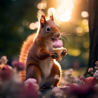 Brilliant prints, red squirrel eating an ice cream Summer #1 main photo